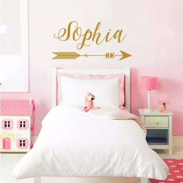 Personalized Name Wall Decal Arrow Name Sticker Nursery Boho Rustic Decor F47