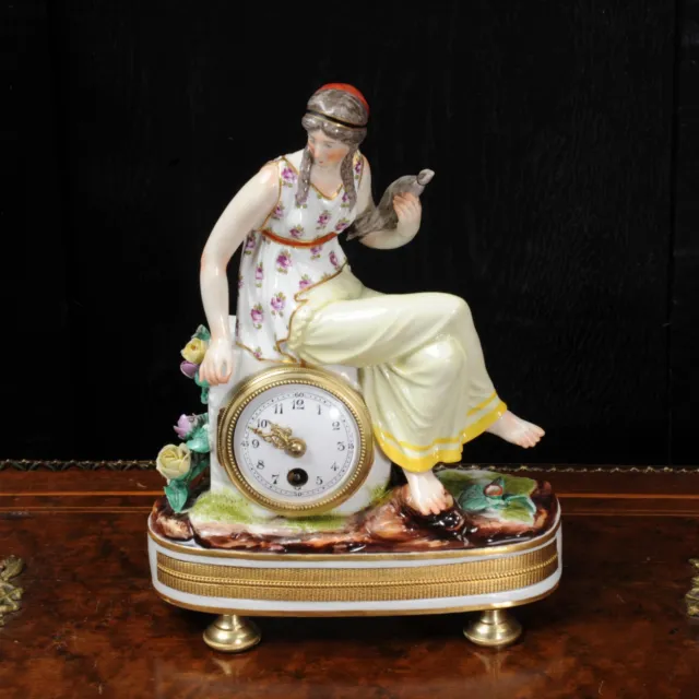 Rare Vienna Porcelain Boudoir Clock C1880   . 2