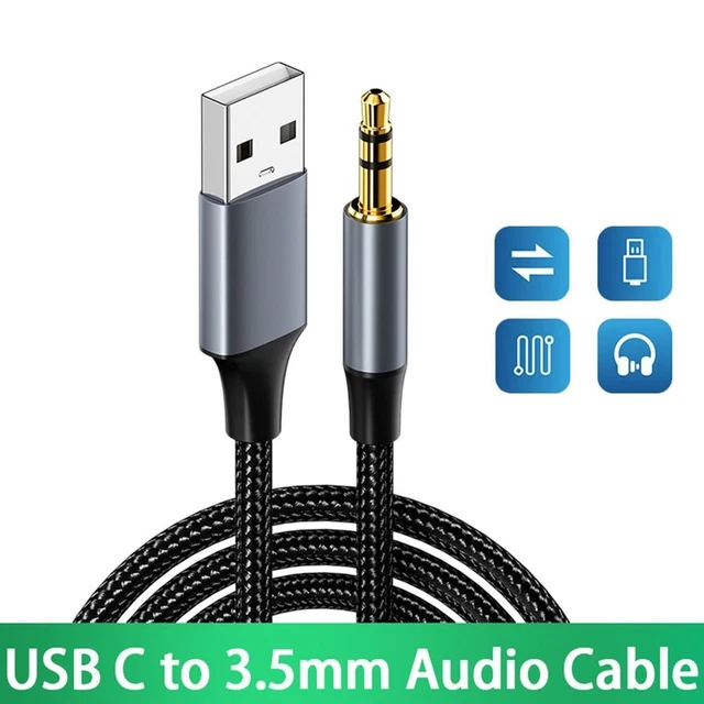 Adapter Wire USB A to 3.5 Jack Male to Male USB to 3.5mm Aux Line Audio Cable