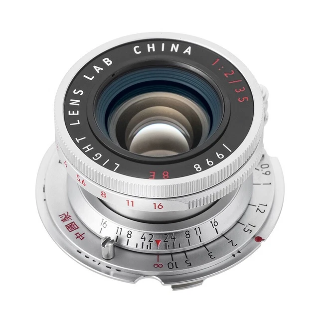 LIGHT LENS LAB Lens 35mm F2 Silver Chrome for Leica Summicron M Eight