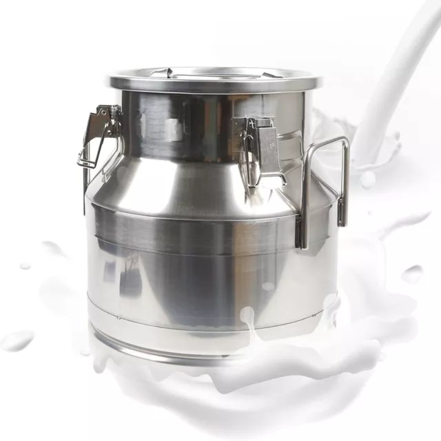 12L Stainless Steel Milk Can Wine Pail Bucket Oil Milk Tote Jug With Sealed Lid