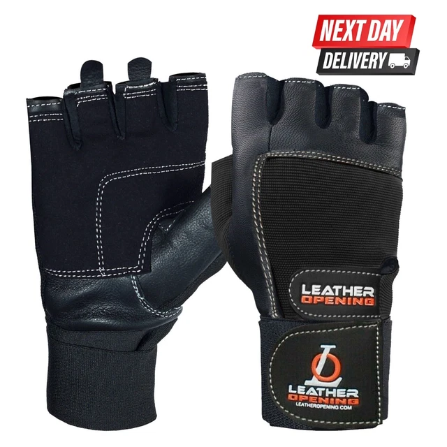 Weight Lifting Gloves Gym Fitness Workout Training Wrist Strap Leather Padded F+