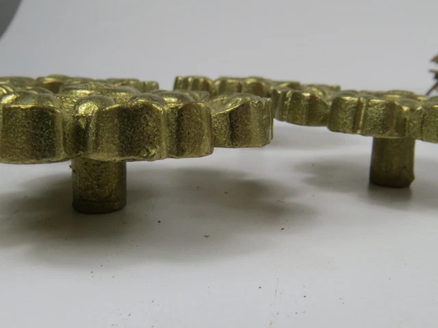 VTG  Brass Flower Curtain Tieback Hold Back Lot of 4 Medallion Window Hardware 2