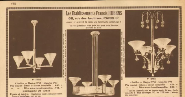 Paris Rue Des Archives Ets Francis Hubens Luminaires Art Deco Publicite 1931