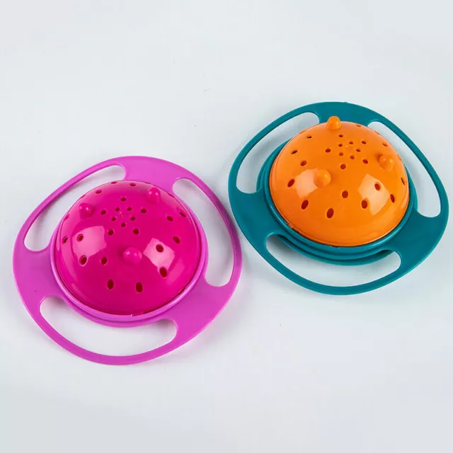 Baby Feeding Bowl x 2 Spill Proof Toddlers Child 360 Rotating Non Spill Cup Dish