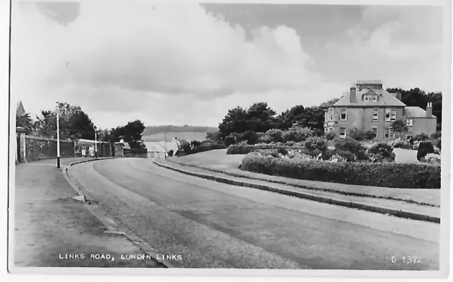 Lundin Links  , Links Road , Fife   , RPPC ,   View From 1955