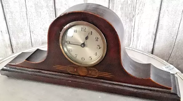 Clocks.Art deco antique mahogany mantle time piece
