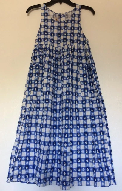 Storybook Heirlooms Girls Dress Snowman Snowflakes Christmas 100% Cotton VTG