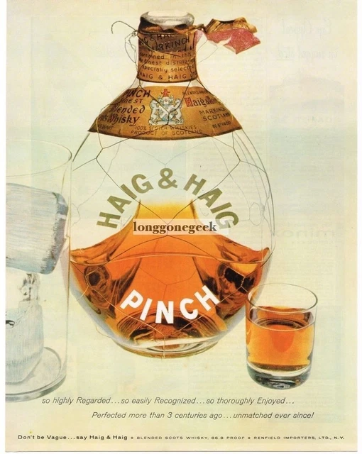1957 HAIG & Haig Pinch Scotch Whiskey Vintage Ad
