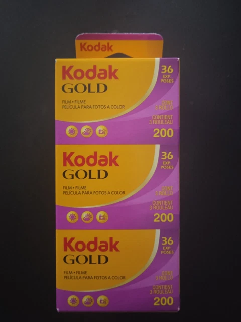 Kodak Gold 200 135/35 mm película negativa de color - 3 x 36 exposiciones (juego de 3)
