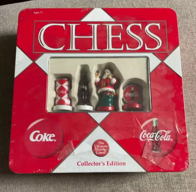 COCA-COLA COKE Collector's Edition CHESS SET in Tin Box~NEW & SEALED