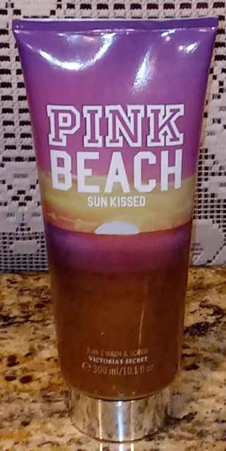 VICTORIA'S SECRET Pink Beach Sun Kissed 2 in 1 Wash & Scrub 10.1 fl. Oz NEW FULL