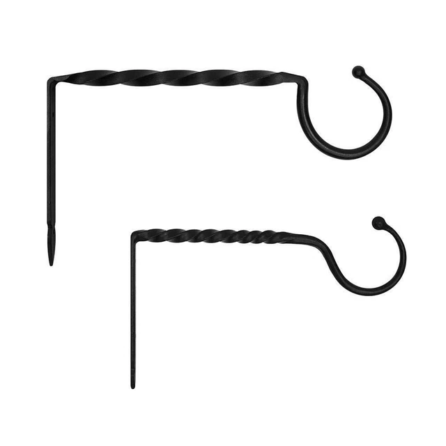 Wrought Iron Twisted Jumbo Bracket, Small, 14 In. W Black Powder Coat Finish 4