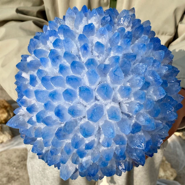 11.9LB New Find BLUE Phantom Quartz Crystal Cluster Mineral Specimen Healing 11