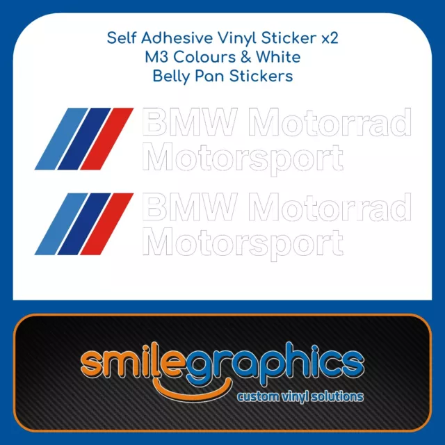 BMW S1000RR Motorrad Motorsport decals belly pan White & M3 Colours