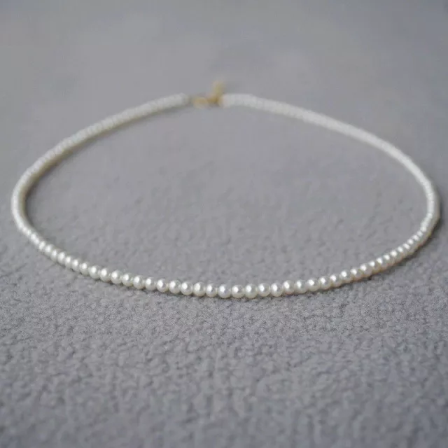 Pretty 6-7mm 20" Mini Real Natural White Round Pearl Necklace