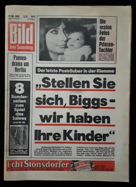 BILD Zeitung am Sonntag vom * 19. Oktober 1969 * (RAUMFAHRT, W. SEELER) K 47