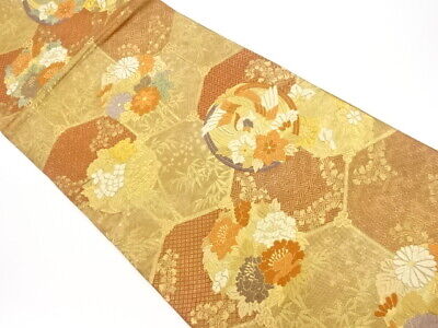 6339420: Japanese Kimono / Vintage Fukuro Obi / Woven Phoenix & Flowers