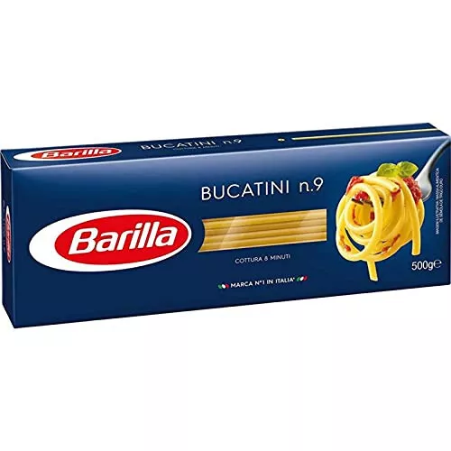 Bucatini nr 9 Barilla 8 Packungen a 500g Pasta Nudeln al dente Hartweizengries