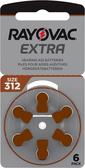 Rayovac Extra MERCURY FREE Hearing Aid Batteries Size 312 Expires 2027