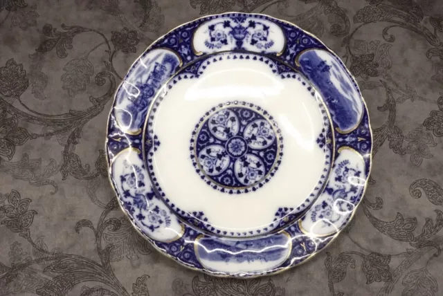 Antique Flow Blue "Leicester" Sampson Hancock & Sons 9" Plate England