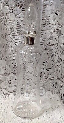 Decantador de cuello de vertido de plata maciza Elkington vidrio transparente Art Nouveau 1906