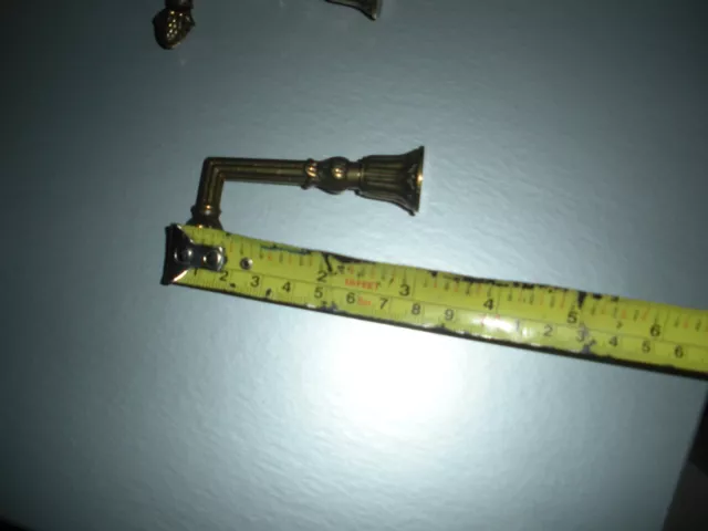 2 Vintage French Curtain holders Tie backs Brass Hooks Gold Victorian 3