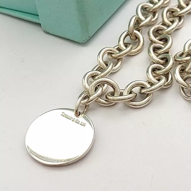 Ladies Genuine Tiffany and Co Tag Necklace Sterling Silver (925)