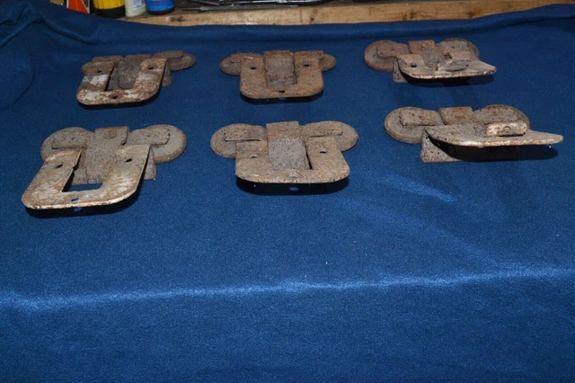 Lot Of 6 Vintage Double Wheel Barn Door Rollers Hardware Used Rusty 7