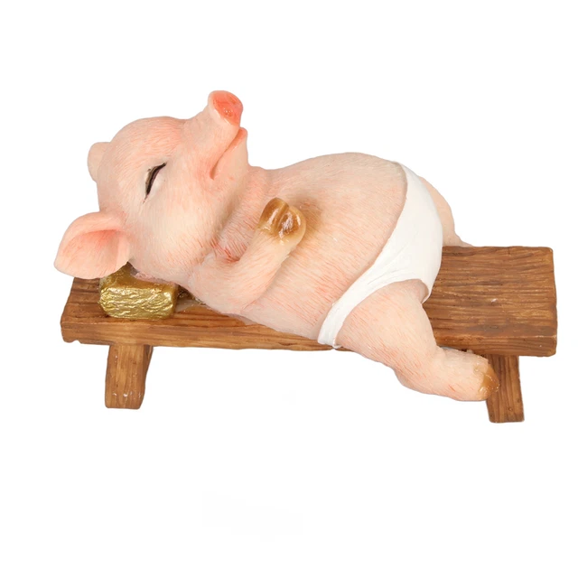 MINI PIG FIGURINE Pig Statue Resin Lifelike Look For Garden Yard EUR 15