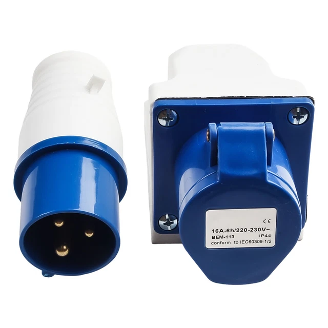 220 250V INDUSTRIAL Plug Socket IP44 Waterproof Electrical Connector 3P ...
