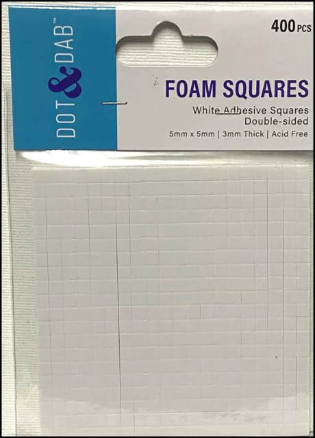 Dot & Dab Foam Sticky Pads - Black & White Squares For Cards, Scrap Booking