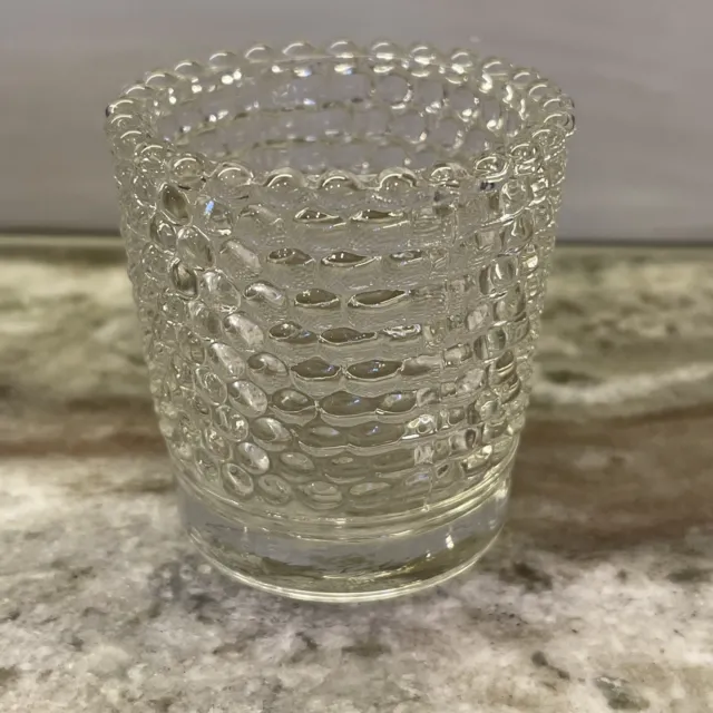 Vintage Clear Glass ￼￼ hobnail Votive Candle Holder