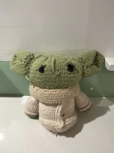 Handmade Crochet Baby Yoda The Child Grogu Star Wars Disney Plush Stuffed Doll