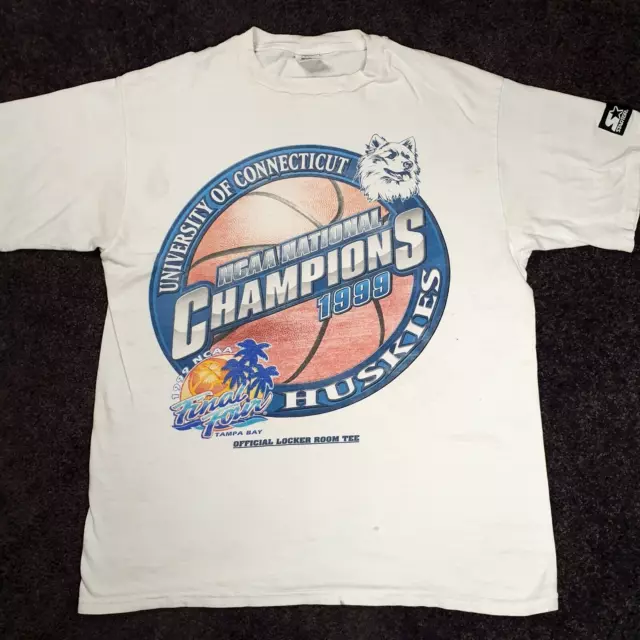 UCONN Huskies NCAA Champions 1999 Basketball Starter T-Shirt Men's Size L
