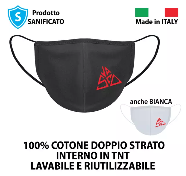 Mascherina Cotone Vasco Rossi Personalizzata | 100% Made In Italy