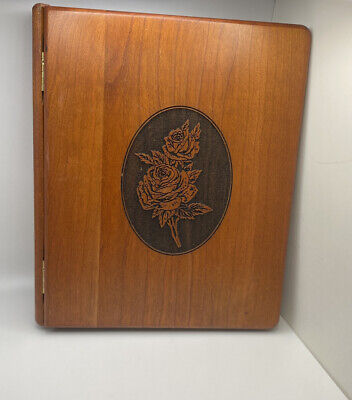 Libro de discos conmemorativo de colección tallado a mano madera con caja hermosos detalles