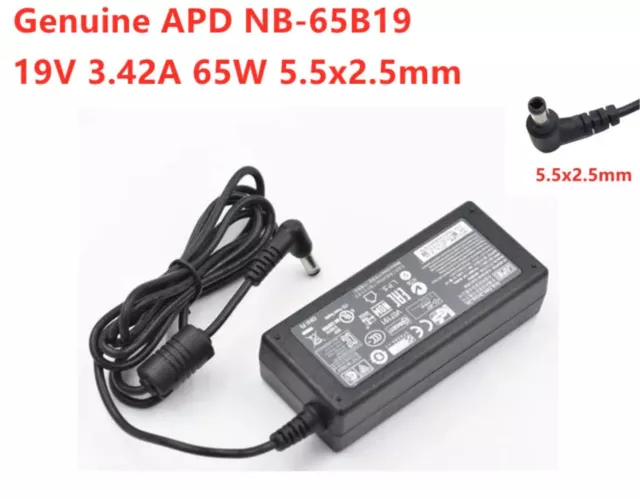 Genuine APD Dell Wyse Thin Client 65W AC Adapter Power Supply NB-65B19 5.5*2.5mm