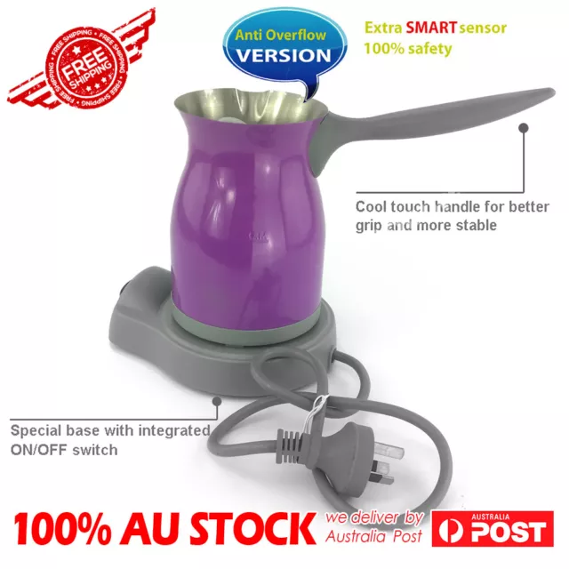 Purple Electric Turkish coffee maker with Sensor  Nevery Spilling Out 200ml