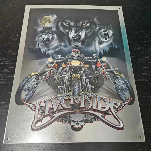 Live to Ride Motorcycle Metal Tin Sign 2007 Sturgis Bike Week Garage Decor