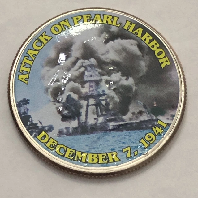 Colorized Kennedy half dollar.ATTACK ON PEARL HARBOR DECEMBER 7, 1941 #51