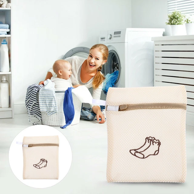 Juego de sujetador bolsa de tocador bolsas de lavandería bolsas de almacenamiento de ropa beige poliéster