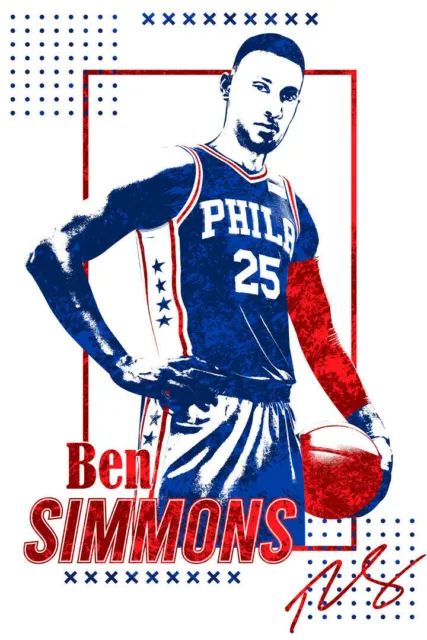 364590 Ben Simmons Philadelphia 76ers NBA All Star Art Wall Print Poster Plakat