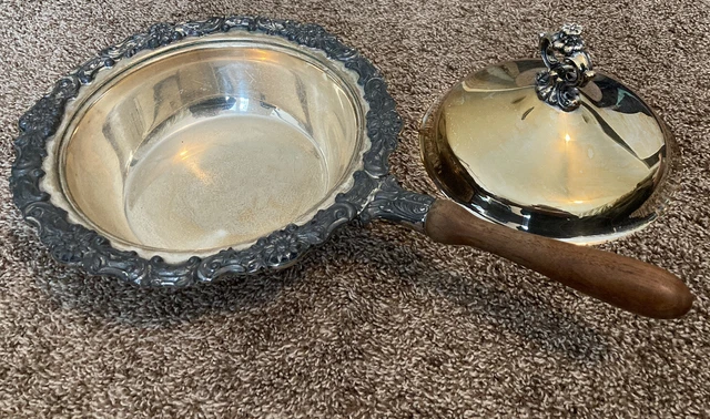 FB Rogers Silver Co Serving Dish #7745 11 Inch Diameter 2.5 Deep 8 Inch Handle