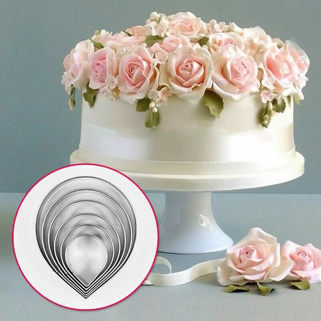 Cake Decor Fondant Sugarcraft Cutters Tools 6pcs/set Rose HOT K4V9 Mould W3Q9