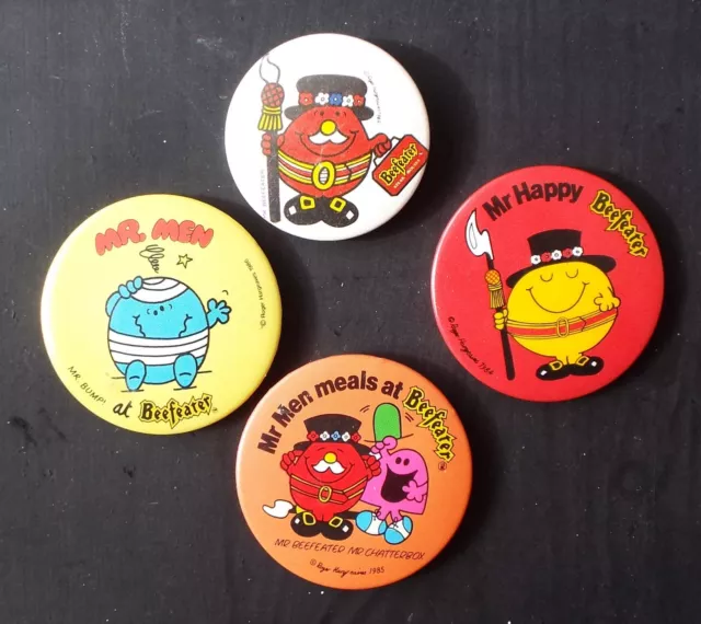 Mr Men - Mr Beefeater Badges x 4