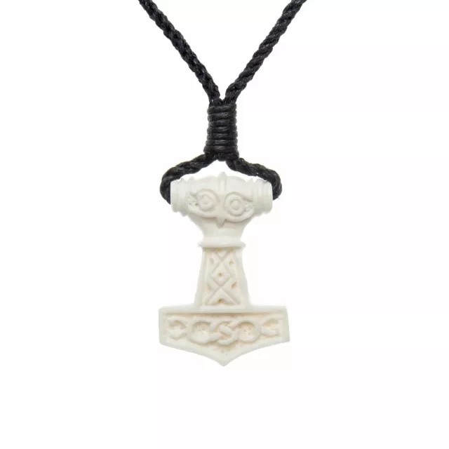 81stgeneration Celtic epine nordique marteau amulette os collier pendentif