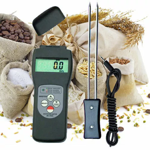 MC7825G Hygrometer Grain Crop Corn HAY STRAW Moisture Damp Meter LCD Accu. ±0.5