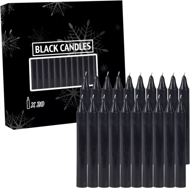 20 Pcs Black Candles-Magic Ritual Small Mini Spell Chime Candles-For Pagan and W