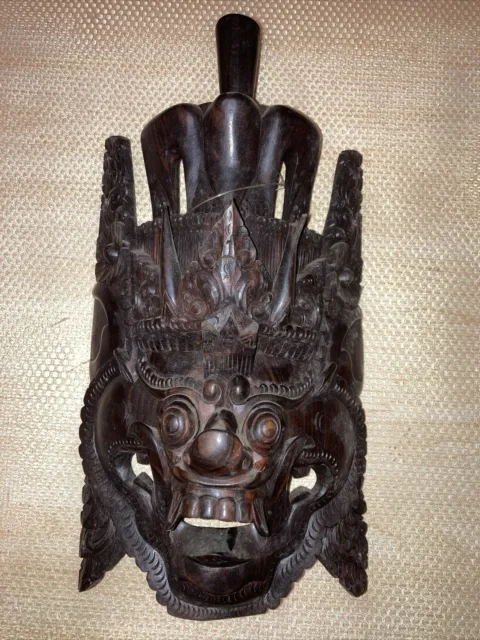 Holzmaske Maske Bali Wand Dekoration Antik Handarbeit geschnitzt
